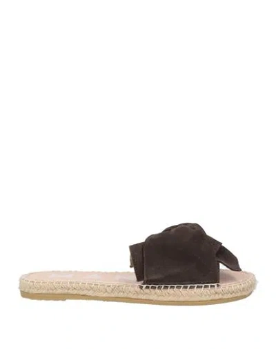 Manebi Manebí Woman Espadrilles Dark Brown Size 8 Leather