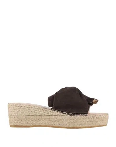 Manebi Manebí Woman Espadrilles Dark Brown Size 8 Leather