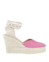 Manebi Manebí Woman Espadrilles Fuchsia Size 10 Leather In Pink