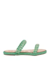 Manebi Manebí Woman Espadrilles Green Size 11 Textile Fibers