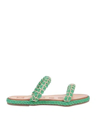 Manebi Manebí Woman Espadrilles Green Size 11 Textile Fibers