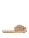 Manebi Manebí Woman Espadrilles Khaki Size 8 Leather In Beige