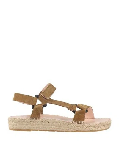Manebi Manebí Woman Espadrilles Khaki Size 8 Leather In Beige