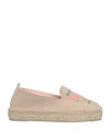 Manebi Manebí Woman Espadrilles Khaki Size 8 Leather In Beige