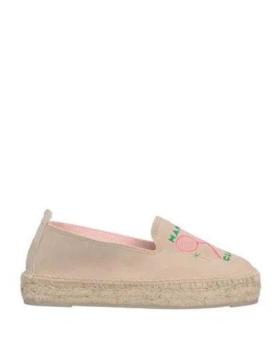 Manebi Manebí Woman Espadrilles Khaki Size 8 Leather In Beige