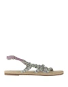 Manebi Manebí Woman Espadrilles Light Green Size 6 Jute, Leather In Green