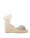 Manebi Manebí Woman Espadrilles Light Grey Size 11 Organic Hemp