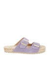 Manebi Hamptons Suede Sandals In Purple