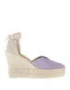 Manebi Manebí Woman Espadrilles Lilac Size 10 Leather In Purple