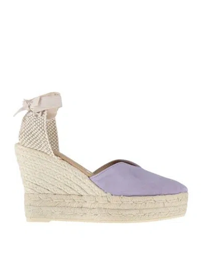 Manebi Manebí Woman Espadrilles Lilac Size 10 Leather In Purple
