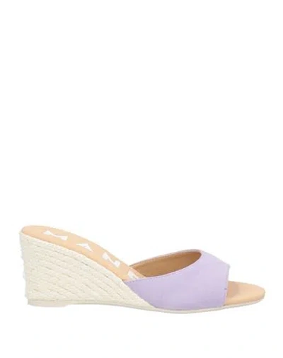 Manebi Manebí Woman Espadrilles Lilac Size 7 Leather In Purple