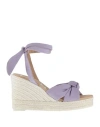 Manebi Manebí Woman Espadrilles Lilac Size 7 Leather In Purple