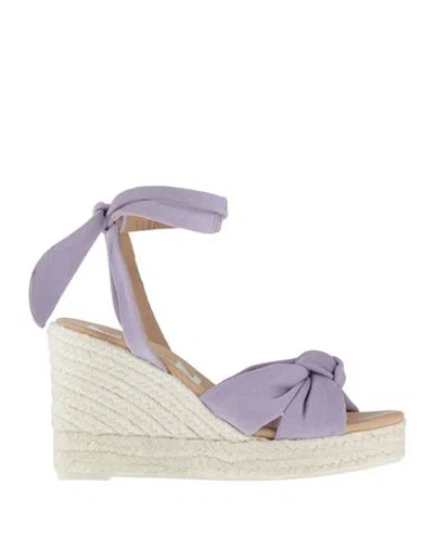 Manebi Manebí Woman Espadrilles Lilac Size 7 Leather In Purple