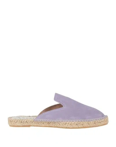 Manebi Manebí Woman Espadrilles Lilac Size 8 Leather In Purple