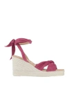Manebi Manebí Woman Espadrilles Magenta Size 11 Leather In Magenta