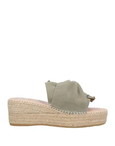 Manebi Manebí Woman Espadrilles Military Green Size 7 Leather