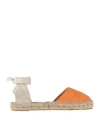 Manebi Manebí Woman Espadrilles Orange Size 9 Leather In Orange