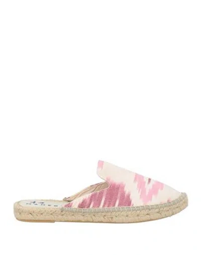 Manebi Manebí Woman Espadrilles Pink Size 7 Cotton In Multi