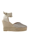 Manebi Manebí Woman Espadrilles Platinum Size 5 Cotton In Gray