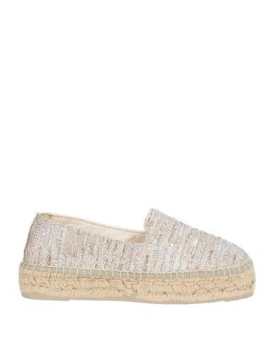 Manebi Manebí Woman Espadrilles Platinum Size 8 Textile Fibers In Gray