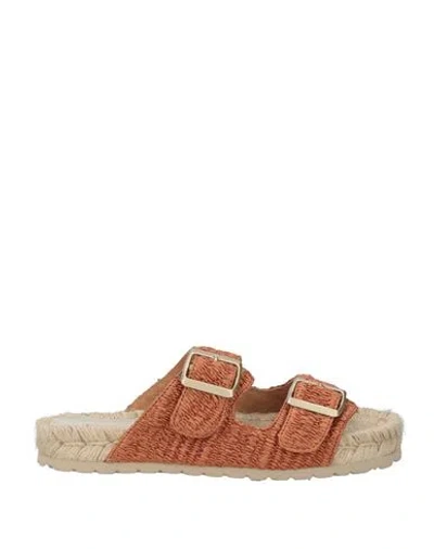 MANEBI MANEBÍ WOMAN ESPADRILLES RUST SIZE 8 NATURAL RAFFIA