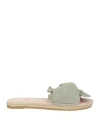 Manebi Manebí Woman Espadrilles Sage Green Size 8 Leather