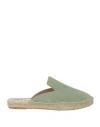 Manebi Manebí Woman Espadrilles Sage Green Size 8 Leather