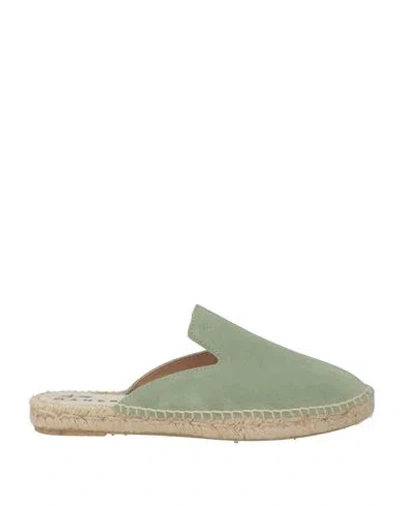 Manebi Manebí Woman Espadrilles Sage Green Size 8 Leather