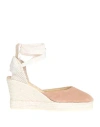 Manebi Manebí Woman Espadrilles Blush Size 11 Leather, Textile Fibers In Beige