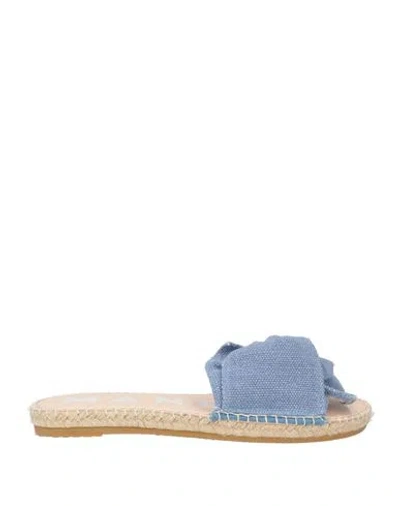 Manebi Manebí Woman Espadrilles Slate Blue Size 8 Organic Hemp