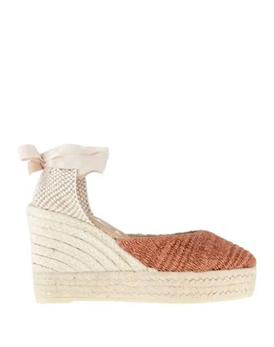 MANEBI MANEBÍ WOMAN ESPADRILLES TAN SIZE 8 TEXTILE FIBERS, NATURAL RAFFIA