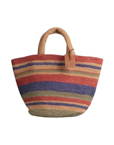 Manebi Manebí Woman Handbag Rust Size - Natural Raffia In Red