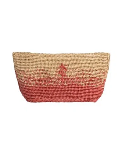Manebi Manebí Woman Handbag Rust Size - Natural Raffia In Red