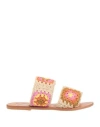Manebi Manebí Woman Sandals Beige Size 6 Textile Fibers In Beige