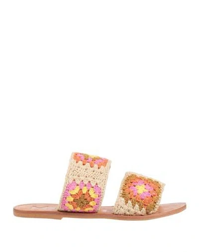 Manebi Manebí Woman Sandals Beige Size 6 Textile Fibers