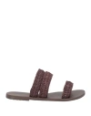Manebi Interwoven Raffia Slides In Brown