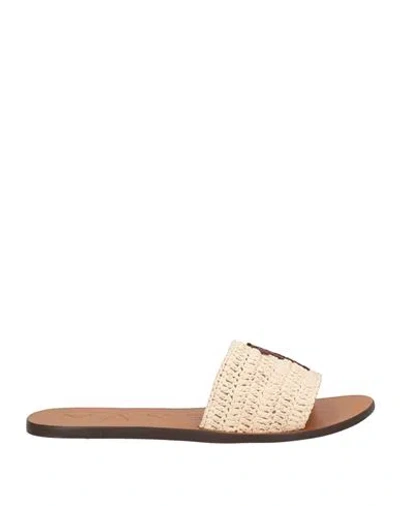 Manebi Manebí Woman Sandals Cream Size 11 Natural Raffia In White