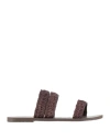 Manebi Interwoven Raffia Slides In Brown