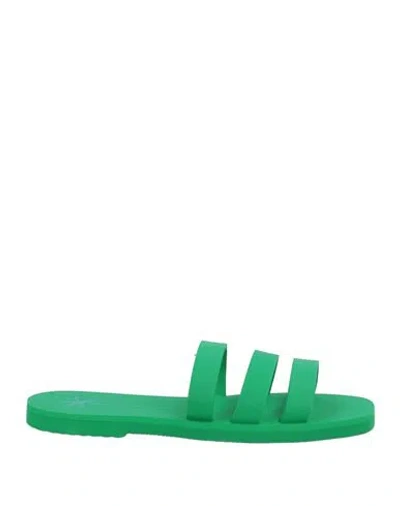 Manebi Manebí Woman Sandals Green Size 6 Synthetic Material In Brown