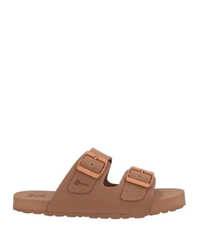 Manebi Manebí Woman Sandals Light Brown Size 8 Rubber In Beige