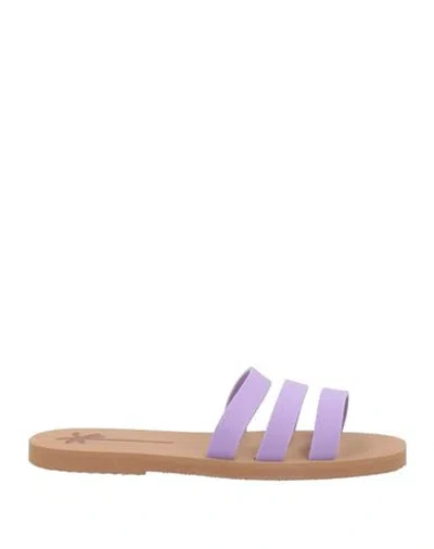 Manebi Manebí Woman Sandals Lilac Size 8 Synthetic Material In Purple