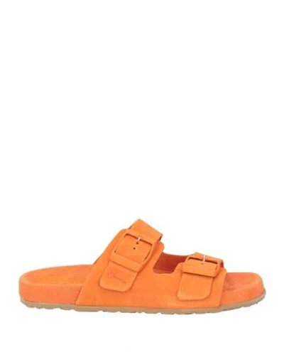 Manebi Manebí Woman Sandals Orange Size 7 Leather