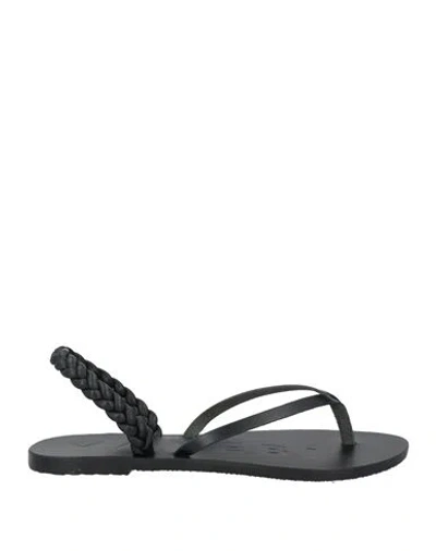 Manebi Manebí Woman Thong Sandal Black Size 8 Leather