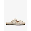 Manebi Womens Bone La Havana Double-buckle Flat Hemp Sandals In Bone