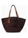 Manebi Knitted Design Handbag In Brown
