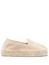 Manebi Suede Espadrilles With Braided Raffia Sole In Beige
