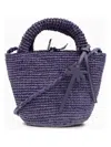 Manebi Mini Lavender Bag In Raffia In Purple
