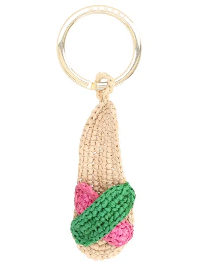 Manebi Women Multicolor Espa Woven Key Holder In Green