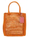 Manebi Women's Raffia Net Bag In Orange