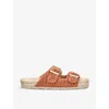 Manebi Yucatan Raffia Espadrilles In Rust Comb